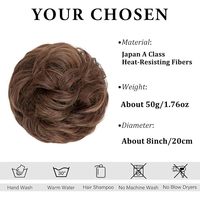 Chignon synthétique ondulé bouclé pour femme, postiche désordonné, chouchou et extensions épaisses pour queue de cheval