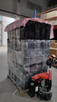 Film d'emballage LLDPE moulé par procédé de coulée, 50 cm x 300 m, rouleau de plastique étirable pour emballage de palettes en terminal portuaire, 3,5 kg chacun