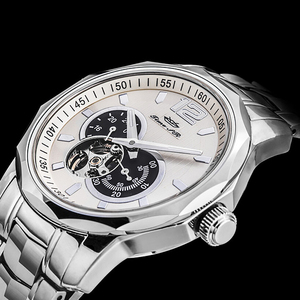Logo personalizzato Business Luxury Boy cinturino in pelle automatico impermeabile <span class=keywords><strong>orologi</strong></span> meccanici di alta qualità per uomo - Product Image 5