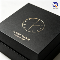 Boîtes d'emballage en carton de luxe avec insert en mousse à finition velours, logo de marque personnalisé, pour montres