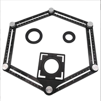 Règle de mesure multi-angles moderne en ABS, outil de traçage pliable à six sections, détecteur d'angle, système de nivellement de carreaux précis auto-adhésif