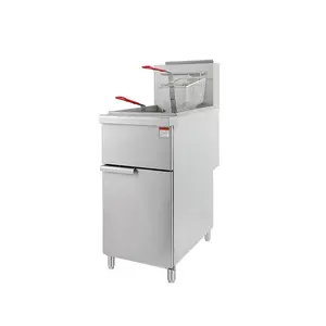 Commercial Deep Fryer Gas Two Baskets Chicken Chip Friers Donut Catering Equipment Restaurant Machine