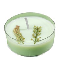 Lilin Aromaterapi Kedelai Beraroma Teh Timur dengan Bunga Kering, Waktu Pembakaran 4-12 Jam, Aroma Melati Gardenia, Hadiah Suvenir