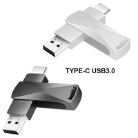 USB portabel 3.0 antarmuka tipe-c, Flash Drive SSD Mini logam kapasitas 128GB 500MB/dtk kecepatan 1 tahun garansi baru