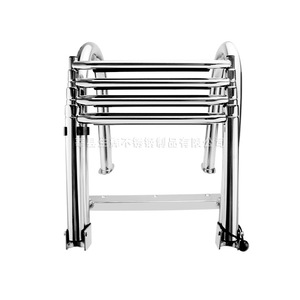 Stainless Steel Boat <b>Ladder</b> Hidden Four Step Drain <b>Ladder</b> For Pontoon Boats Ship Accessories - Product Image 3