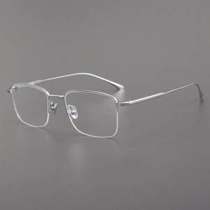 MIES Lunettes à demi-monture carrées en titane <span class=keywords><strong>de</strong></span> qualité supérieure Montures <span class=keywords><strong>de</strong></span> lunettes <span class=keywords><strong>de</strong></span> prescription <span class=keywords><strong>de</strong></span> haute qualité Design à la mode pour hommes et femmes - Product Image 2