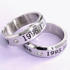 แหวนแฟชั่น BTS สแตนเลส 304 ของขวัญวันเกิดชื่อคนดังสำหรับผู้หญิง - Product Image 3