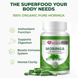 Cápsulas de Moringa Más Vendidas, Suplemento Herbal Orgánico, Antioxidante, Aumenta la Energía, Refuerza el Sistema Inmunológico, Apoya la Salud del Corazón, Fácil de Tomar - Product Image 2