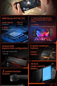 OneXPlayer OneXFly F1 Pro AMD AI 9 HX 370 OLED 144Hz Pantalla <span class=keywords><strong>Gaming</strong></span> Consola portátil Gamepad 7 pulgadas <span class=keywords><strong>PC</strong></span> Juego Computadora portátil - Product Image 4