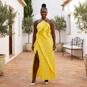 Nouvelle Robe Longue Décontractée en Polyester <span class=keywords><strong>Grande</strong></span> <span class=keywords><strong>Taille</strong></span> pour Femmes Africaines avec Volants en Cascade, Idéale pour le Quotidien 2026 - Product Image 1