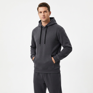 Sweat-shirt à capuche gris foncé pour homme, motif imprimé à la main coloré, logo numérique sur le devant, poche, en polaire décontracté, idéal pour l'automne - Product Image 2