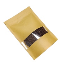 Sachets Doypack Autoportants en Papier Kraft Brun Refermables avec Fermeture Éclair, Thermoscellables, pour Stockage Alimentaire, avec Fenêtre Transparente