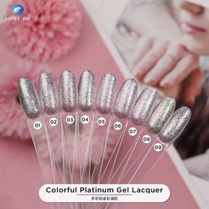 Esmalte de Gel Brillante Platino de Marca Privada Hipsterr, Esmalte de Gel Colorido con Destellos Platino para Salón de Uñas Profesional - Product Image 4