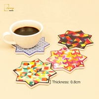 Dessous de verre avec imprimé de Mandala, en forme d'étoile, étanches, pour Table de cuisine, café, tapis et tampons personnalisés, échantillon gratuit, en céramique, OEM, personnalisé