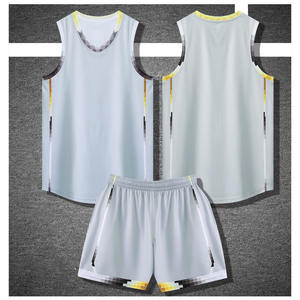 Ensemble de maillots de basket sans manches classiques pour hommes, respirants et anti-humidité, avec motif imprimé numérique personnalisé et panneaux vierges - Product Image 4