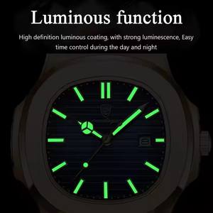 Orologio POEDAGAR 613 Dorato alla Moda in Acciaio Inossidabile con Calendario Luminoso Impermeabile Orologio da Uomo di Lusso Casual da Polso - Product Image 5