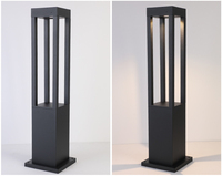 Lampe de colonne LED carrée en aluminium étanche IP65 moderne pour l'aménagement paysager, éclairage extérieur pour jardin, allée, pelouse