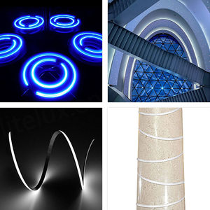 Profilé LED flexible avec couvercle blanc laiteux, diffuseur en aluminium noir pliable pour bande lumineuse, lot de 20, 1 m - Product Image 6