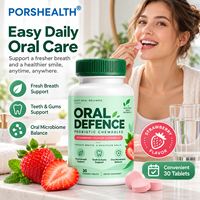 Comprimés probiotiques buccaux saveur fraise – Complément haleine fraîche pour l'équilibre du microbiome oral, soutien des dents et des gencives – OEM