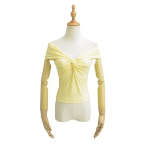 Blus Poliester Organik Lengan Pendek Berhias Ruffle Motif Bunga, Gaya Kasual Manis, Gaya Amerika Terbaru untuk Musim Panas - Product Image 2