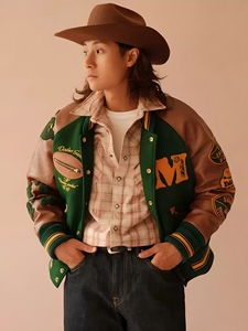 Veste universitaire vintage en laine personnalisée avec patch chenille brodé, style baseball, manches en <span class=keywords><strong>cuir</strong></span>, vente en gros - Product Image 2