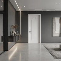 Porte coulissante intérieure en bois finition surface CPL non vernie, panneau plat moderne minimaliste en MDF polymère, pour chambre et hôtel