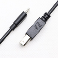 Kabel Pemindai Printer USB C, Nilon Dikepang USB B 2.0 Ke USB Tipe C Kabel Printer Pria