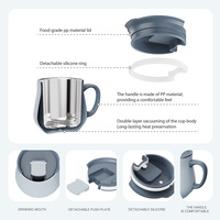 Ensemble de tasses à café isothermes Everich avec 2 gobelets réutilisables et agitateur, coffret cadeau élégant pour le bureau et les voyages, personnalisation de marque
