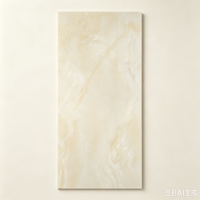 Carrelage en porcelaine 600x1200mm antidérapant, aspect marbre crème moderne, poli et émaillé, pour une décoration intérieure élégante.