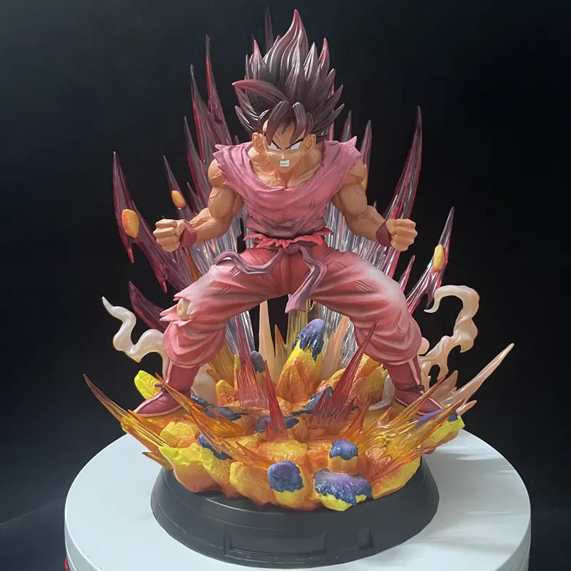 2024 nueva escultura de Dragon Balls Ultra instinto GK Black Blood Saiya BOS Sp10 Son Goku Kaiouken modelo decoración PVC Anime figura