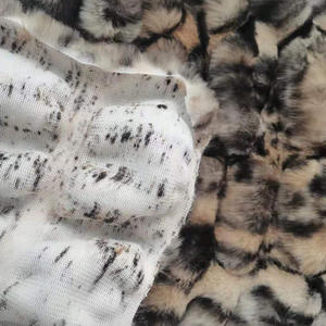 LongFine lumière luxe vison Deluxe lapin homme fait artificielle fausse fourrure polaire hiver cravate teinture Spandex polaire canapé couverture tissu - Product Image 5