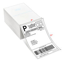 Label Pengiriman Termal Lipat 4X6 inci Grosir Pabrik, Tahan Air, Fitur Anti Minyak untuk Supermarket