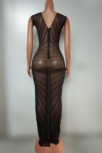 AD2492高品质新品珠饰连衣裙水钻水晶性感女装舞会礼服性感俱乐部派对 - Product Image 3