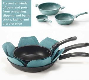 Protections personnalisées en feutre pour empiler les casseroles et poêles, séparateurs épais pour ustensiles de cuisine, protection anti-rayures réutilisable pour le rangement en cuisine - Product Image 4