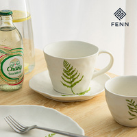FENN tasse en céramique de café tasses en porcelaine 500ML motif floral rétro tasse à expresso pour lait Latte Cappuccino thé Couple cadeaux tasse