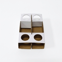 Boîtes en carton ondulé avec impression de logo personnalisée, pelliculage mat, plateau porte-gobelets 4 places pour café, boissons, bière à emporter