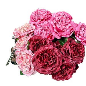 Bouquet de 7 têtes de roses lychee artificielles en soie pour décoration de mariage, fleurs artificielles pour la maison, arrangement floral en plastique - Product Image 5