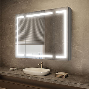 <b>Large</b> <b>Rectangular</b> LED <b>Mirror</b> Cabinet with Anti-Fog Function and Shaver Socket for Luxury Bathrooms - Product Image 6