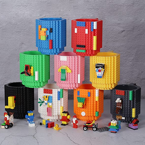 Niños Adultos Taza de café Novedad DIY Bloques de construcción Material ABS 350ml para cumpleaños Fiestas de Navidad Al azar 1 paquete incluido - Product Image 6