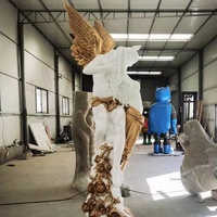 Estatua de fibra de vidrio para decoración de jardín, escultura de resina tallada a mano para amantes del Cupido desnudo, estilo griego antiguo, Eros