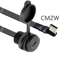 Câble plat étanche IP67 IP68 Type C femelle vers mâle PFC, vitesse 3.1, type baïonnette Type-C 3.1