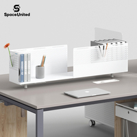SpaceUnited Bureau de travail modulaire en acier moderne avec cloisons et tiroirs de rangement, design ergonomique, plateau supérieur en bois, mobilier commercial