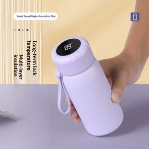 Termo de Acero Inoxidable de Doble Pared de 400 ml para Estudiantes, con Pantalla LED Inteligente de Temperatura, con Cuerda - Product Image 2