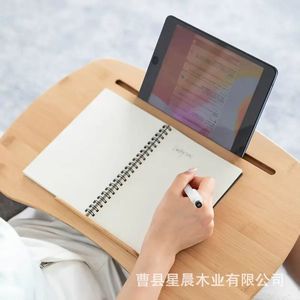Luckysac <b>Bamboo</b> Lap Desk Solid Wood Portable Cushioned Tray <b>Table</b> For Bed Or Floor Use - Product Image 3