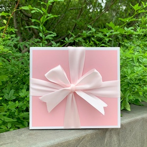 Custom Logo Collapsible Rigid Cardboard <b>Gift</b> <b>Box</b> Pink with Ribbon Closure Fashionable <b>Magnetic</b> Paper Packaging for <b>Gifts</b> - Product Image 2