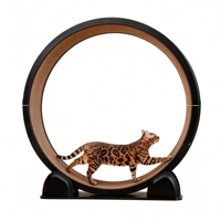 Roue de course pour chat minimaliste en ABS blanc/noir, grand diamètre, affichage numérique silencieux, vente directe d'usine
