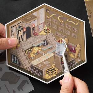 2 Stickers 1 Scènekaart/Pak Miniatuur Decorstickers Pixel Micro-Horror-Serie Handgemaakt Diy Speelgoed 3d Stressrelief Stickers - Product Image 4