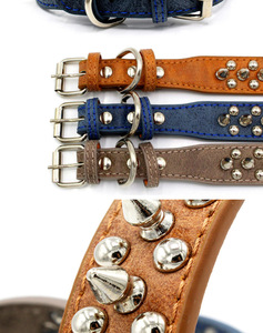 Самый продаваемый ошейник для собак из полиуретана с защитой от укусов, заклепками и шипами, с застежкой-пряжкой, для средних и крупных собак, подходит для французских бульдогов CP037 - Product Image 4