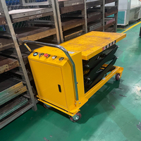 Chariot élévateur à ciseaux mobile électrique, capacité de charge 400 kg, hauteur de levage 4 m, table élévatrice hydraulique avec roues