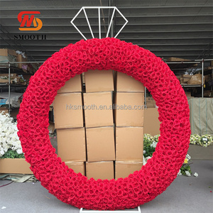 Arco de Flores Redondo Artificial para Bodas, Arco Metálico Decorativo con Flores, Arco Circular Blanco - Product Image 2